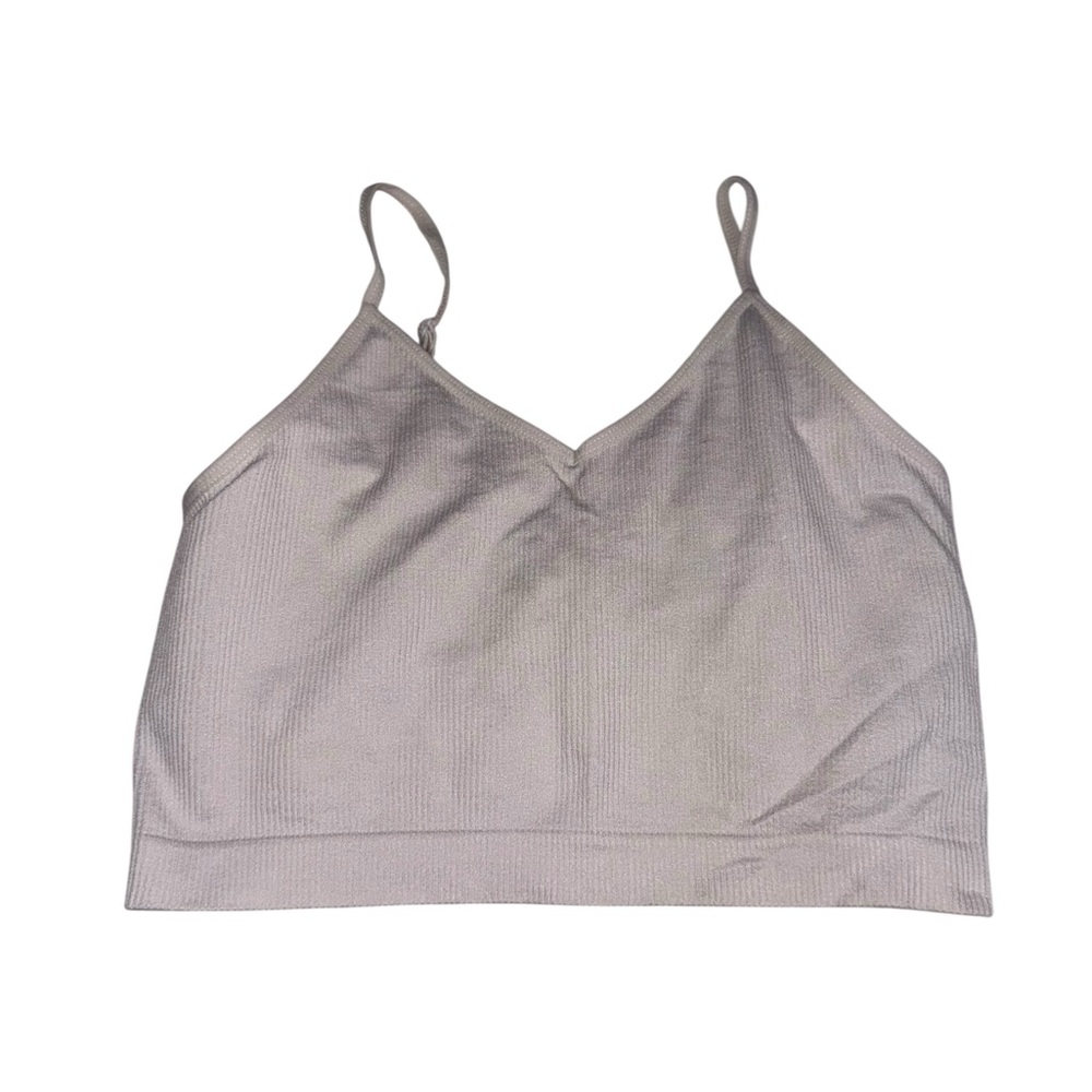 Primary Women's White Seamless V-Neck Bralette - Size XS